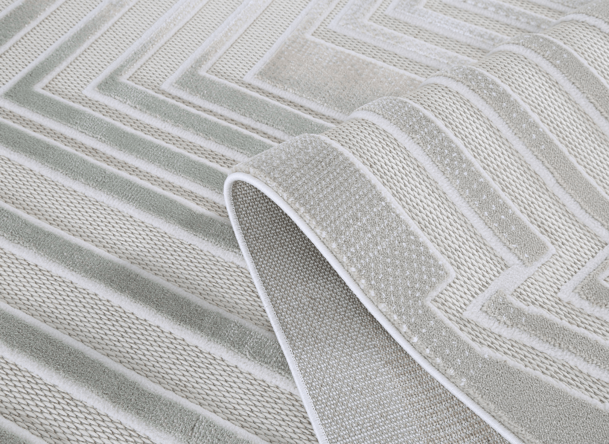 Tapis gris à motifs de lignes 160 x 230 cm PERTONA