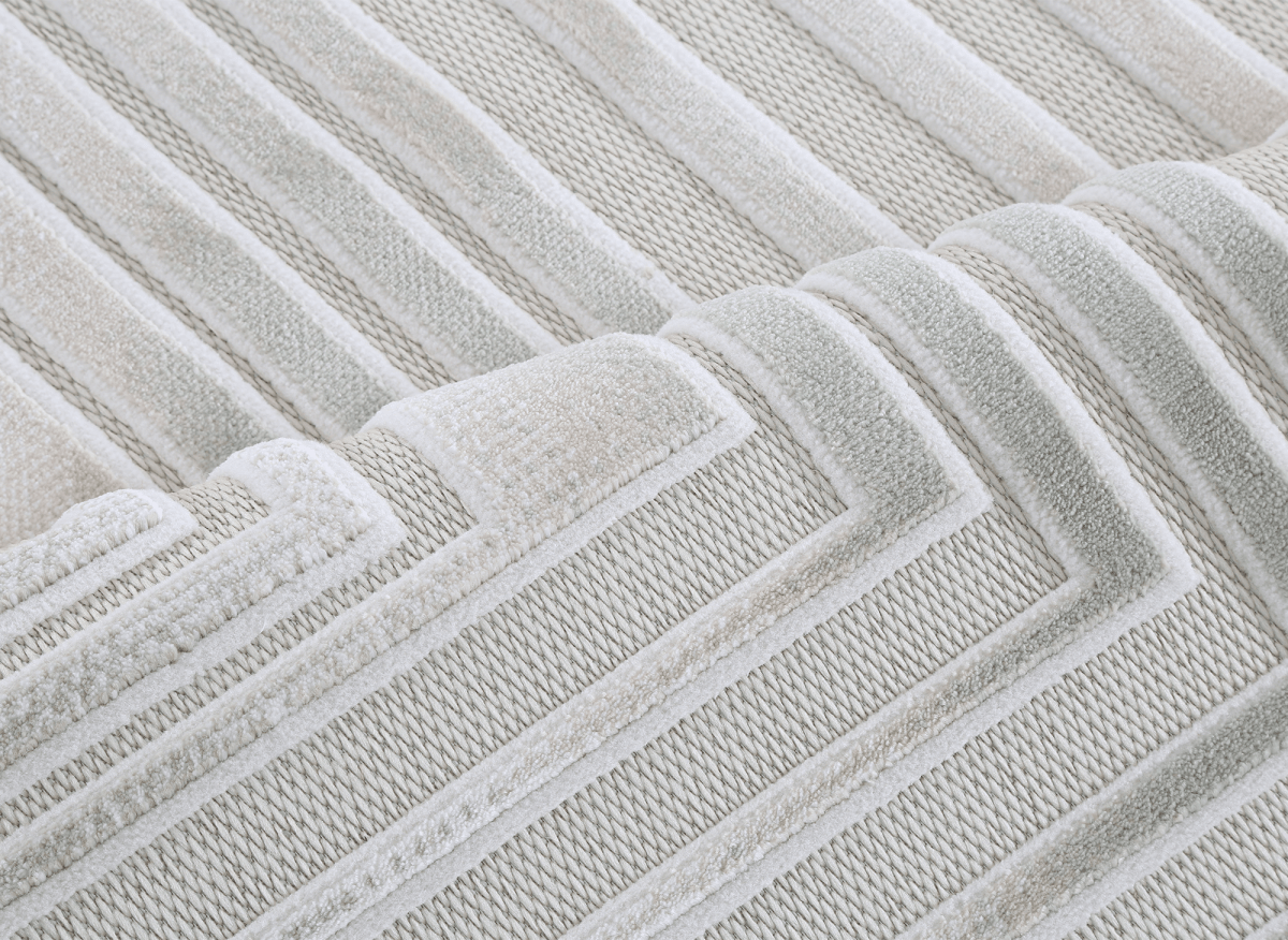 Tapis gris à motifs de lignes 200 x 290 cm PERTONA