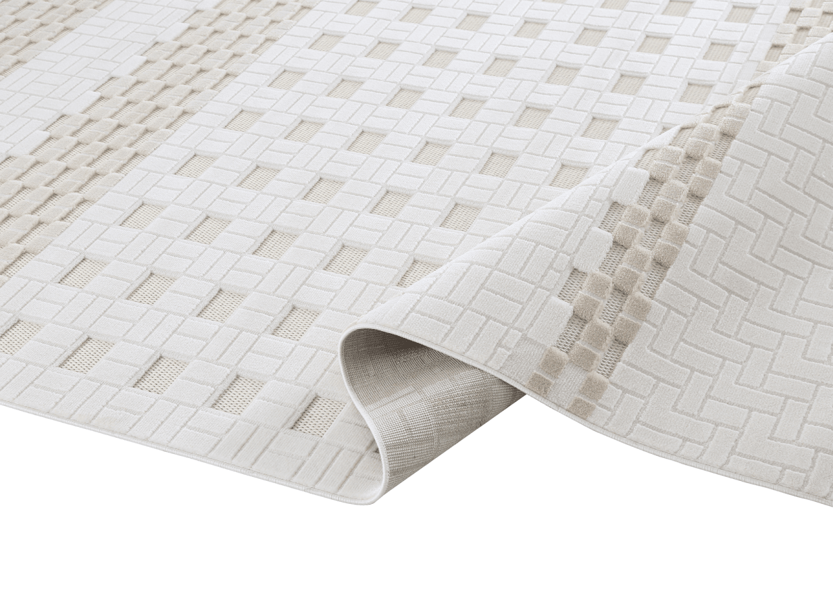 Tapis gris à motifs graphiques 160 x 230 cm ORCHIDÉE