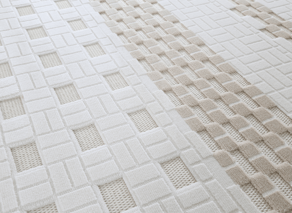 Tapis gris à motifs graphiques 200 x 290 cm ORCHIDÉE