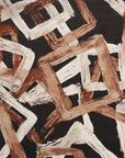 Tapis marron avec motifs géométriques beige et cuivre 160 x 230 cm ILYA