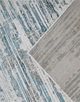 Tapis motif abstrait beige et bleu 160 x 230 cm AURORA